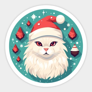 Turkish Angora Cat Xmas, Love Cats Sticker